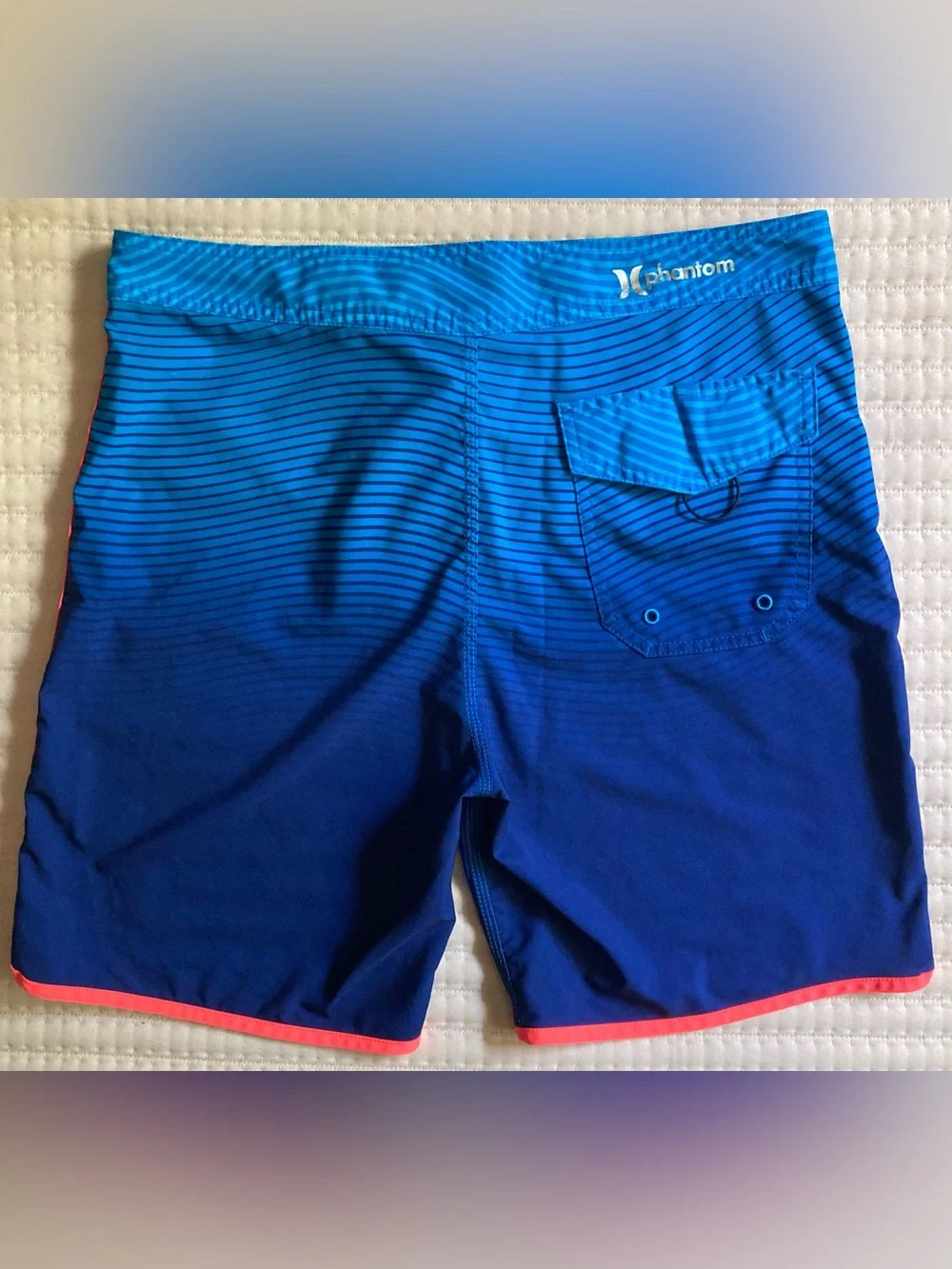 Hurley Phantom USA Olympic Board Shorts Men’s 32 Blue 7” Unlined Surf Swim Beach